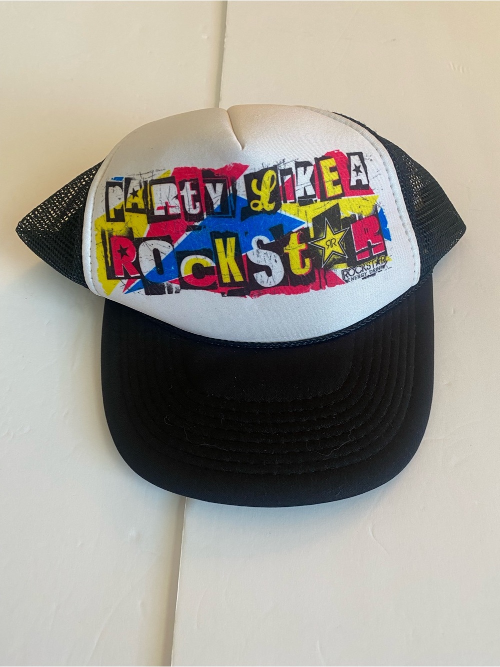 “Party Like a Rockstar” Rockstar Energy drink promo trucker hat